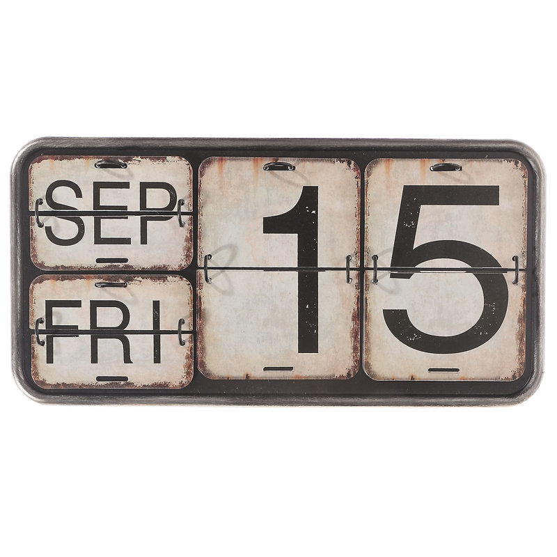 Williston Forge Vintage Metal Flip Calendar Wall D cor Wayfair ca